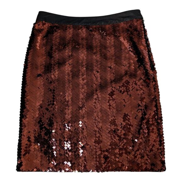 CHLOÉ See by Chloe Sequin Skirt Bronze Pencil $1300 Small - Picture 9 of 14